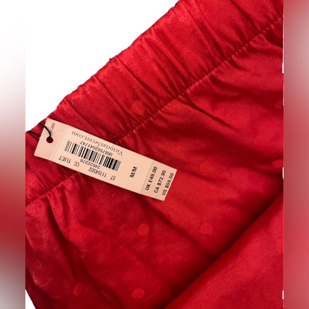 Victoria’s Secret Pajama Pants Satin Polka Dot Red - Picture 3 of 4